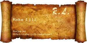 Reke Lili névjegykártya